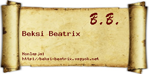 Beksi Beatrix névjegykártya